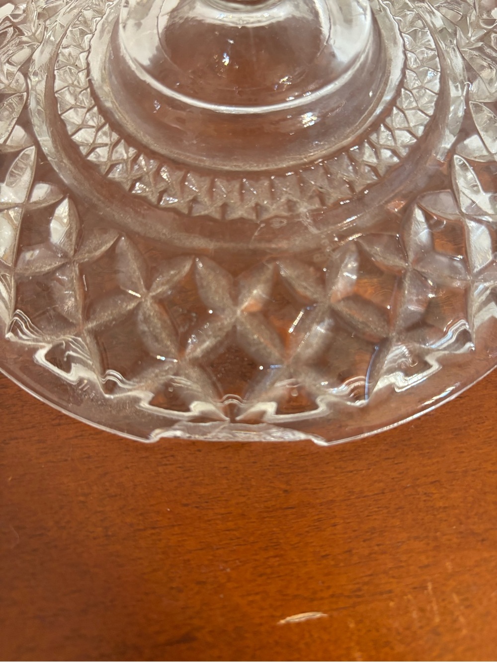 VTG Indiana Glass Diamond Point Hexagon Cookie Jar Lidded Crystal Canister MCM - Picture 6 of 11